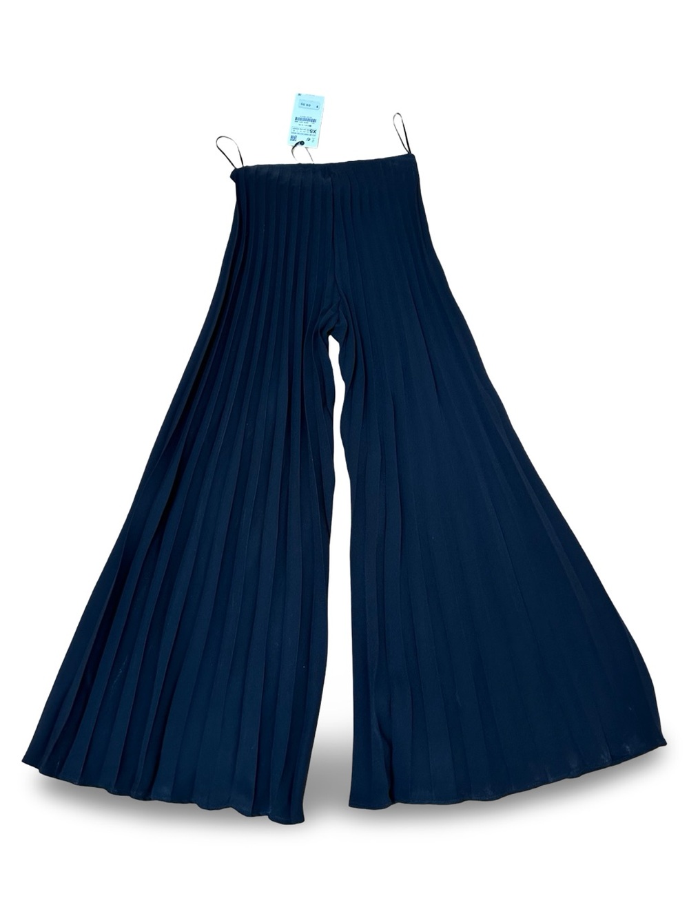 ZARA Black Pleated High-Waisted Wide-Leg Flowy‎ Pants - Size XS
